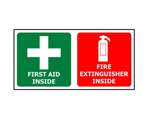 Car Label First Aid/Fire Extingusher On Board - 200x100mm
