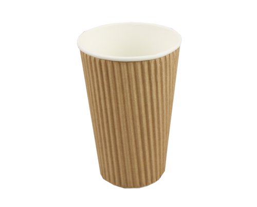 Hot Cups Ripple-Wrap - Brown - 16oz - 500/Ctn Hot Cups Ripple-Wrap - Brown - 16oz - 500/Ctn