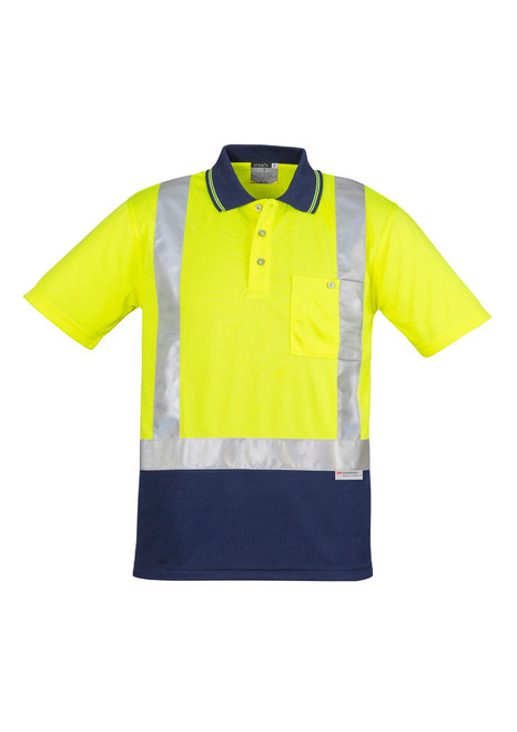 Mens Hi Vis Spliced Short Sleeve Polo