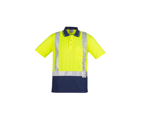 Mens Hi Vis Spliced Short Sleeve Polo