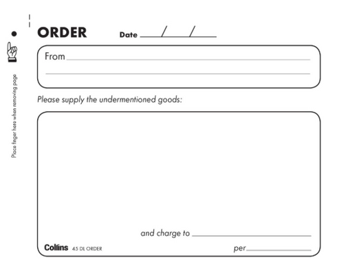 Collins Order Book 45Dl 100X130mm 100Lf