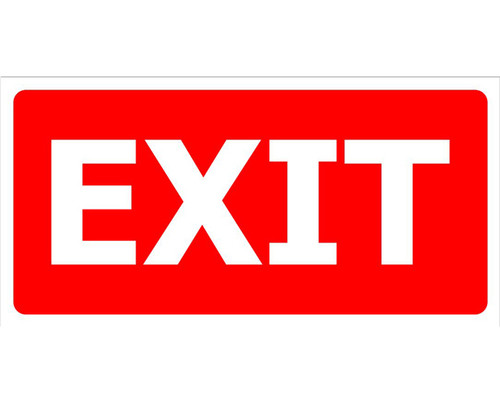 Sign - Exit - Red - 600x300mm