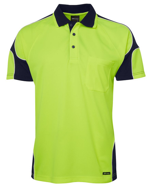 JB's Hi Vis Short Sleeve Panel Polo