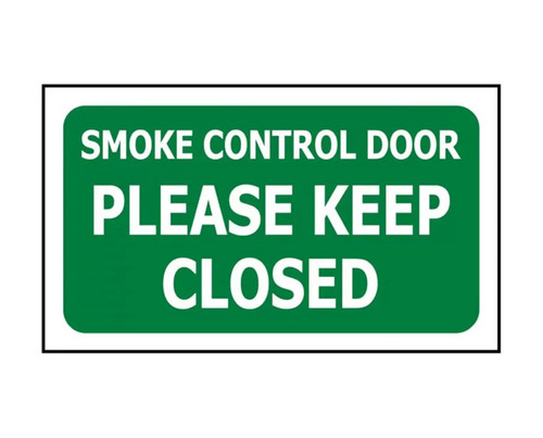 Label S/A - Smoke control Door - 100x60mm