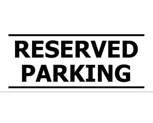 Sign PVC - Reserved Parking 450x180mm