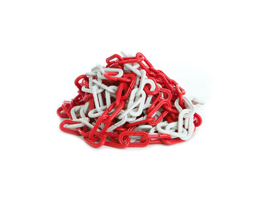 Safety chain 6mm Plastic Red/White 1m