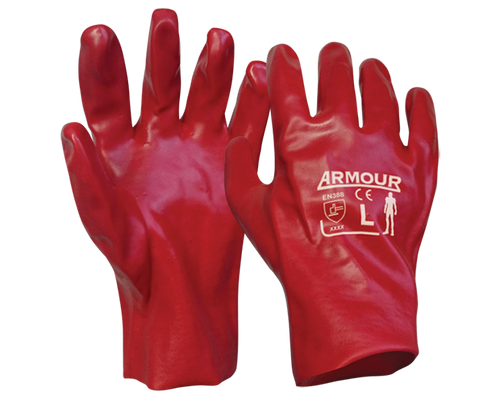 Armour® Red PVC Glove Gauntlet 27cm