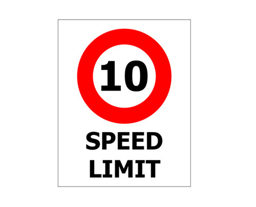 Sign ACM - Speed Limit 10KPH 480x600mm