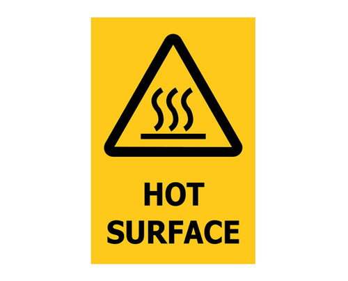 S/A Label - Hot Surface 90x125mm
