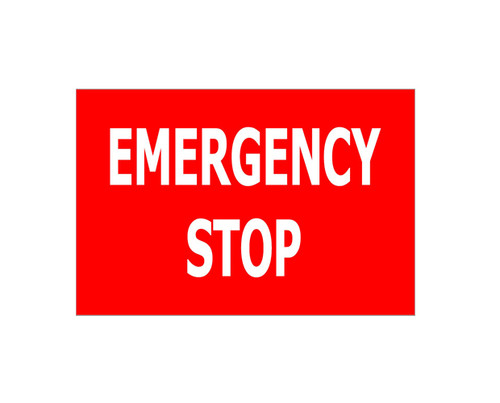 Sign PVC - Emergency Stop 150x100mm