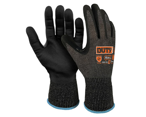 DUTY® Open Back Micro Foam Nitrile Cut F Glove
