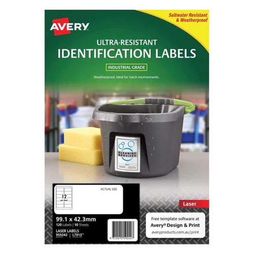 Avery L7913 Ultra Resistant L/Labels 99.1x42.3 12up 10/p