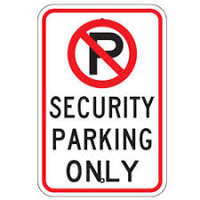 Sign PVC - Security Parking Only Black/White 450x300mm