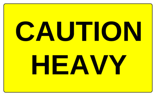 Label Caution Heavy 99x98mm 500/Roll