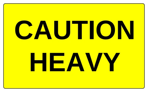 Label Caution Heavy 99x98mm 500/Roll