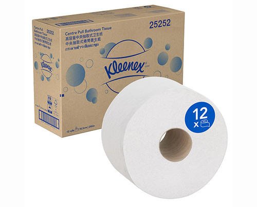 Kleenex 25252 Center Pull Bathroom Tissue 2 Ply 250m 12 roll