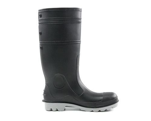 Gumboot INCA PVC - Black With Grey Sole