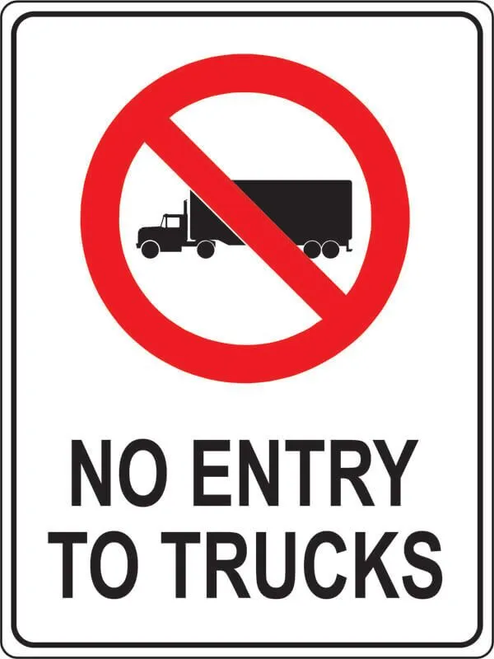 Sign ACM - No Entry For Trucks 1220x1220mm