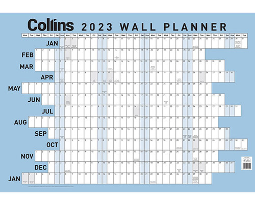 Collins 2024 Wall Planner Blue 700x990mm