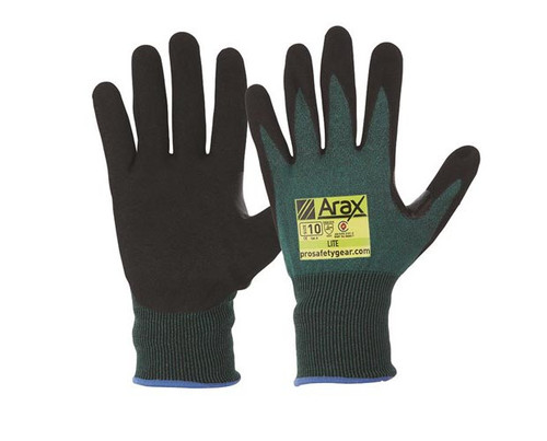 ARAX Nitrile Sand Dip Cut C Gloves