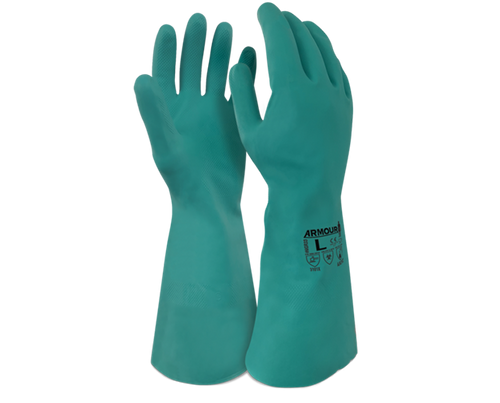 Armour Green Nitrile Interface Glove - 33cm