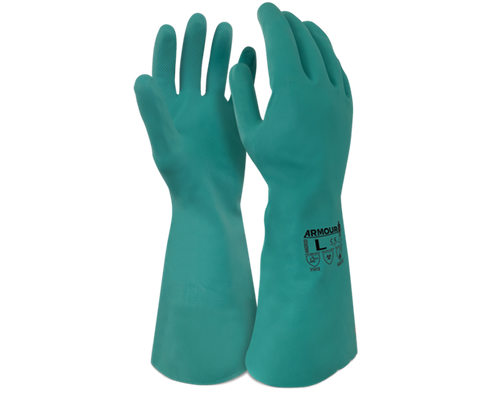 Armour Green Nitrile Interface Glove - 33cm