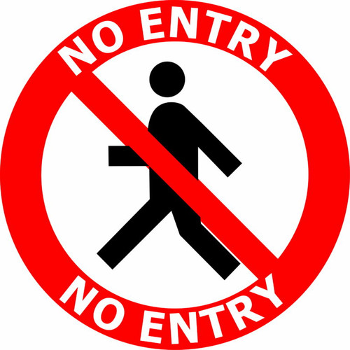Sign ACM - NO ENTRY Red with White line 500x1000mm