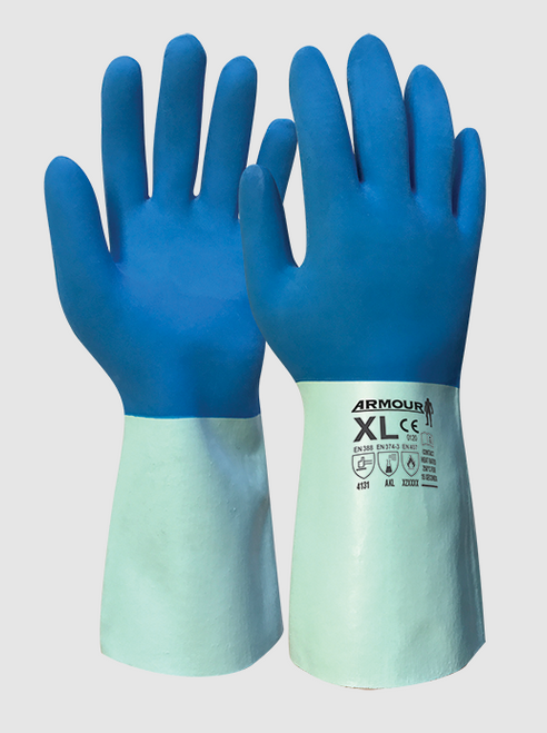 Armour Blue Latex Chemical Contact Heat Glove