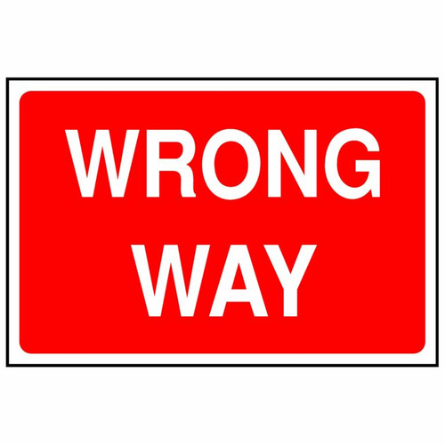 Sign ACM - Custom Wrong Way 240x340mm