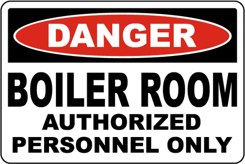 Sign ACM - Danger Boiler Room 450x300mm