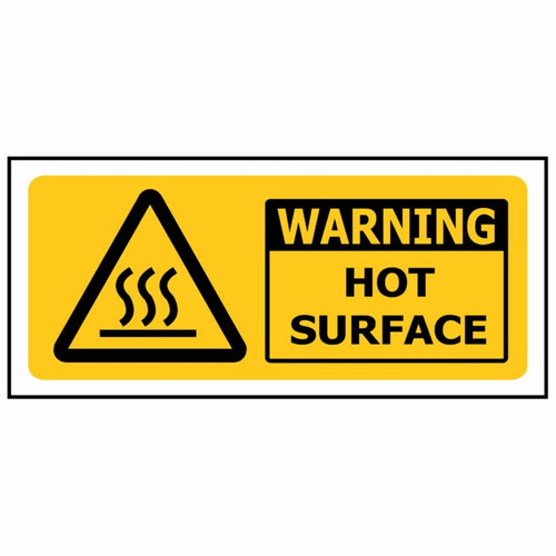 Sign - Hot Surface w/ Symbol 445x195mm