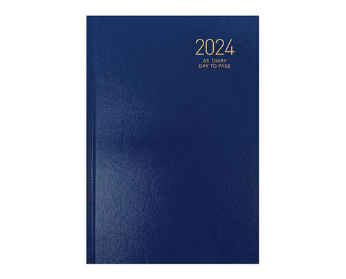 Hardcover Diary A5 Day to Page - Navy 2026