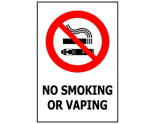S/A No Smoking or Vaping 330x145mm