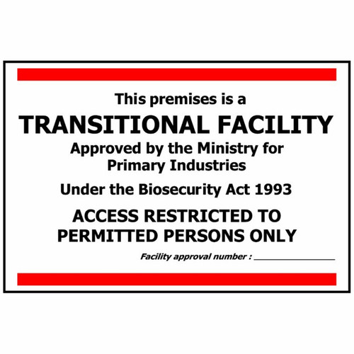 Sign ACM - Transitional Facility 480x600mm
