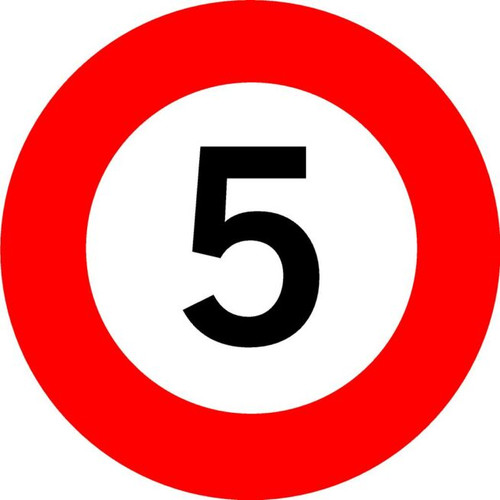 Sign Reflective Speed 5km 400mm Diameter