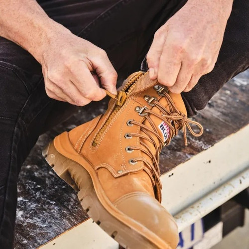 Steel Blue Argyle Zip Scuff Cap Safety Boot