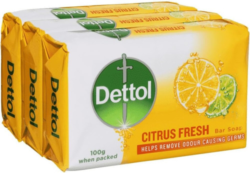 Dettol Citrus Fresh Bar Soap 100g 3 Pack