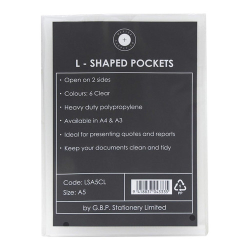 OSC L Shaped Pockets HD A5 Clear 6/PK