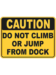 Sign ACM Caution Do Not Climb or Jump Rigid - 450x300mm