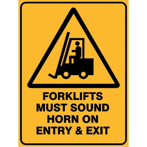 Sign ACM - Forklift Must Sound Horn 240x340mm