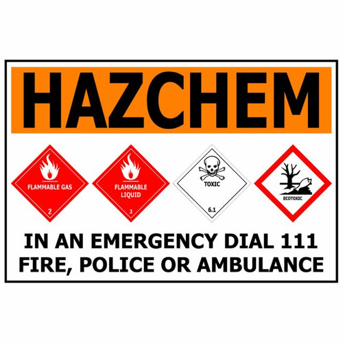 Sign S/A - Hazchem 4 Diamond - 600x400mm