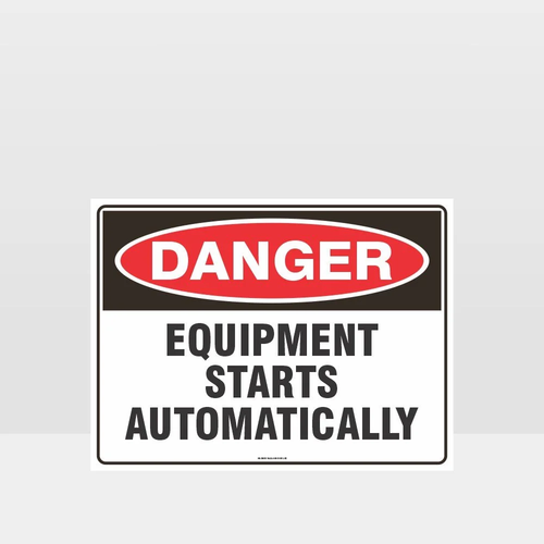Sign S/A - Danger Machine Starts Auto - 250x170mm