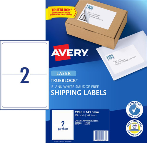 Avery Shipping Labels L7168 199.6 x 143.5mm