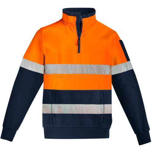 Unisex Hi Vis 1/4 Zip P/Over Hoop Taped