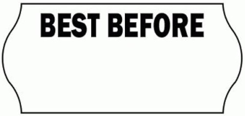 Best Before Label Black Text 1500/Roll