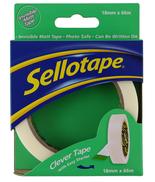 Sellotape Clever Tape 18mmx66m 8/Pkt