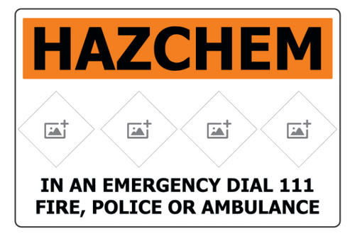 Sign ACM - Hazchem Class 2,3,6&8 600x400mm
