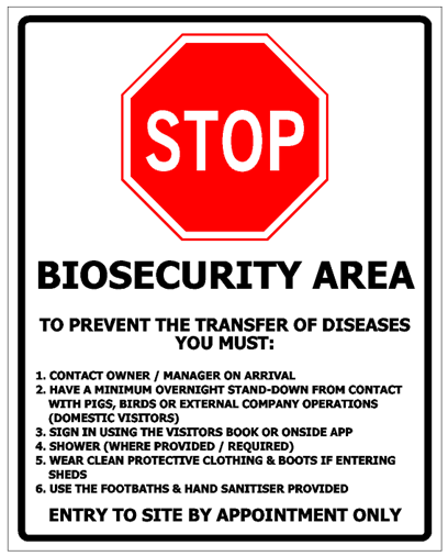 Sign ACM - Biosecurity - 600x480mm
