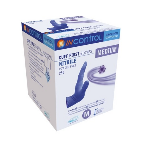 Incontrol Cuff First Nitrile P/Free Gloves