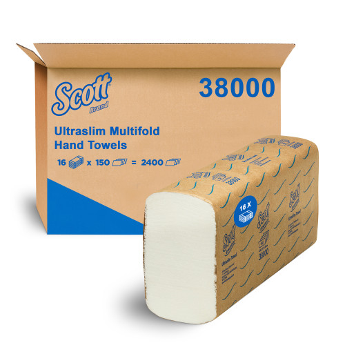 Scott Essential Ultraslim Towel White 16 Packs/Ctn